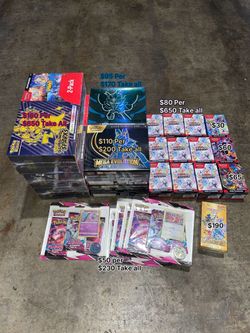 Pokemon Prismatic Evolutions Mega Evolutions Surging Sparks Fusion Strike Destined Rivals ETB Booster Bundle