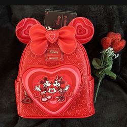 Loungefly Disney Mickey & Minnie ❤️🎒Wallet SOLD separately-Pink One In Profile -(Price Is Firm) 