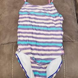 Girl's OP Stripped Swimsuit Size Large 10 - 12