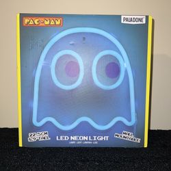 Pac-Man Paladone Ghost LED Neon Light - 8.9" Tall Wall Mountable Blue