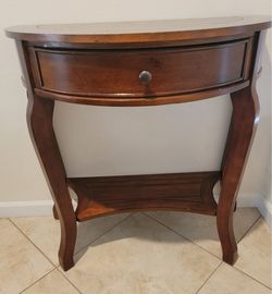 Beautiful Traditional Wood Demilune Console Table / Accent Table