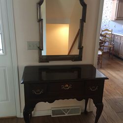 Hall Table Solid Wood With Mirror 