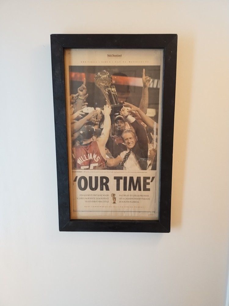 Original 2006 Miami Heat Champs Newspaper Framed