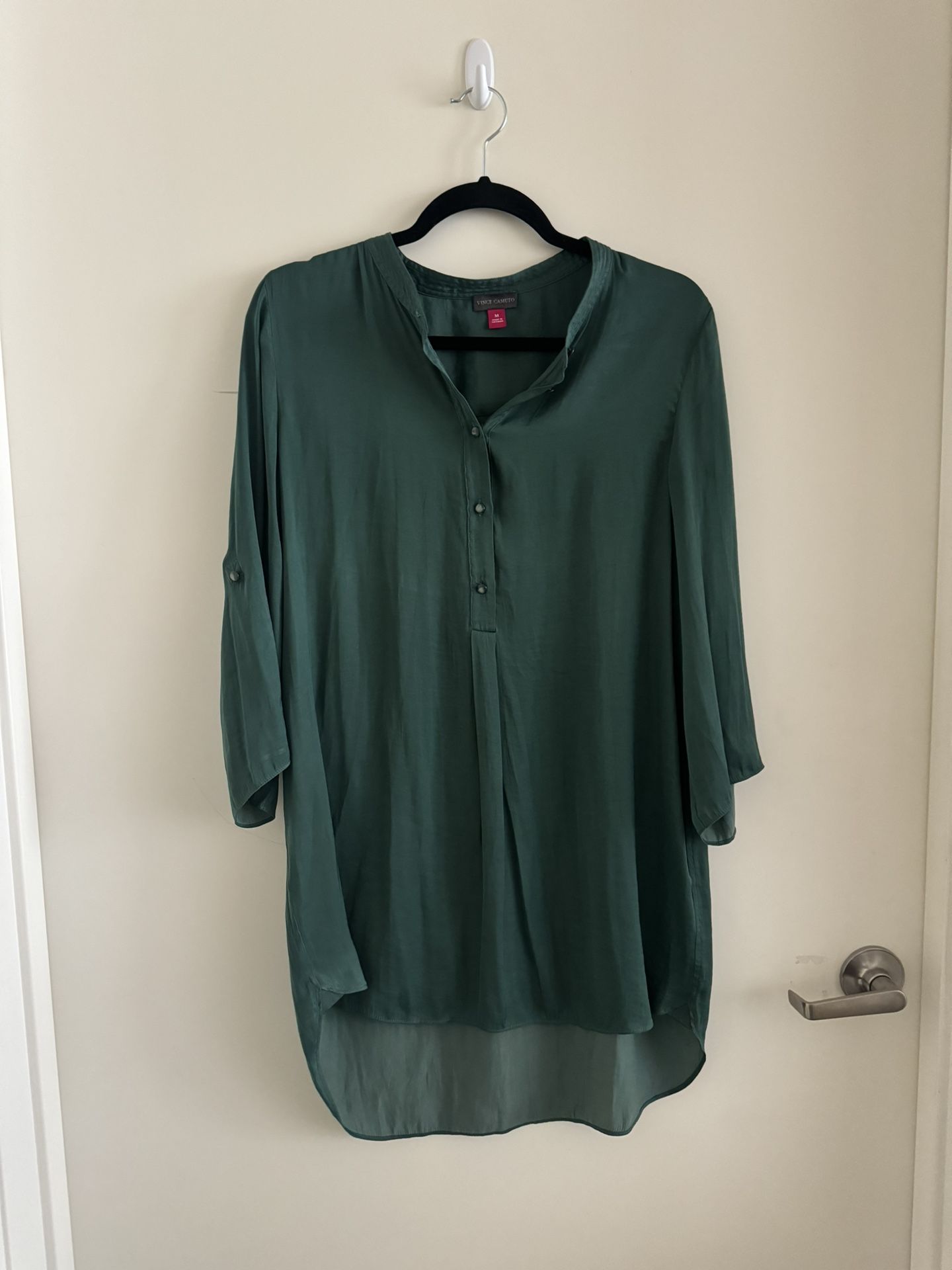 Vince Camuto Womens Silk Tunic Shirt