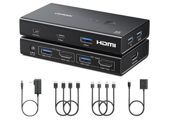 UGREEN HDMI KVM Switch 1 Monitor 2 Computers, with 4 USB 3.0 Ports, 4K@60Hz KVM Switches, for 2 Computers Share Monitor Keyboard Mouse Printer, with 2