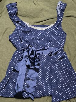 Polka Dot Top - Navy blue