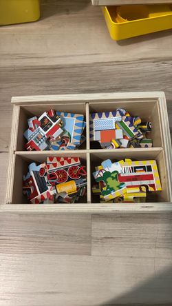 Melissa & Doug 4-in-1 Wooden Vehicle Jigsaw Puzzle 48-Piece Set
