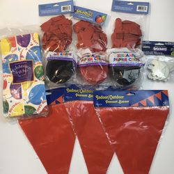 New Lot of 11 Party Supplies Red Banners