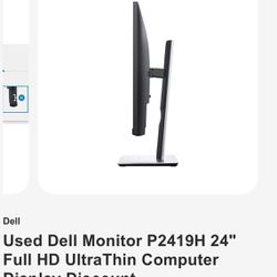 Dell Used Dell Monitor P2419H 24" Full HD UltraThin Computer Display Discount