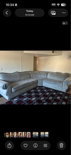 Light Gray L-Shaped Sectional Sofa - Excellent Condition - Like New
