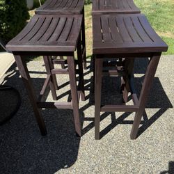 4 Tall Wood Bar Stools *like new*