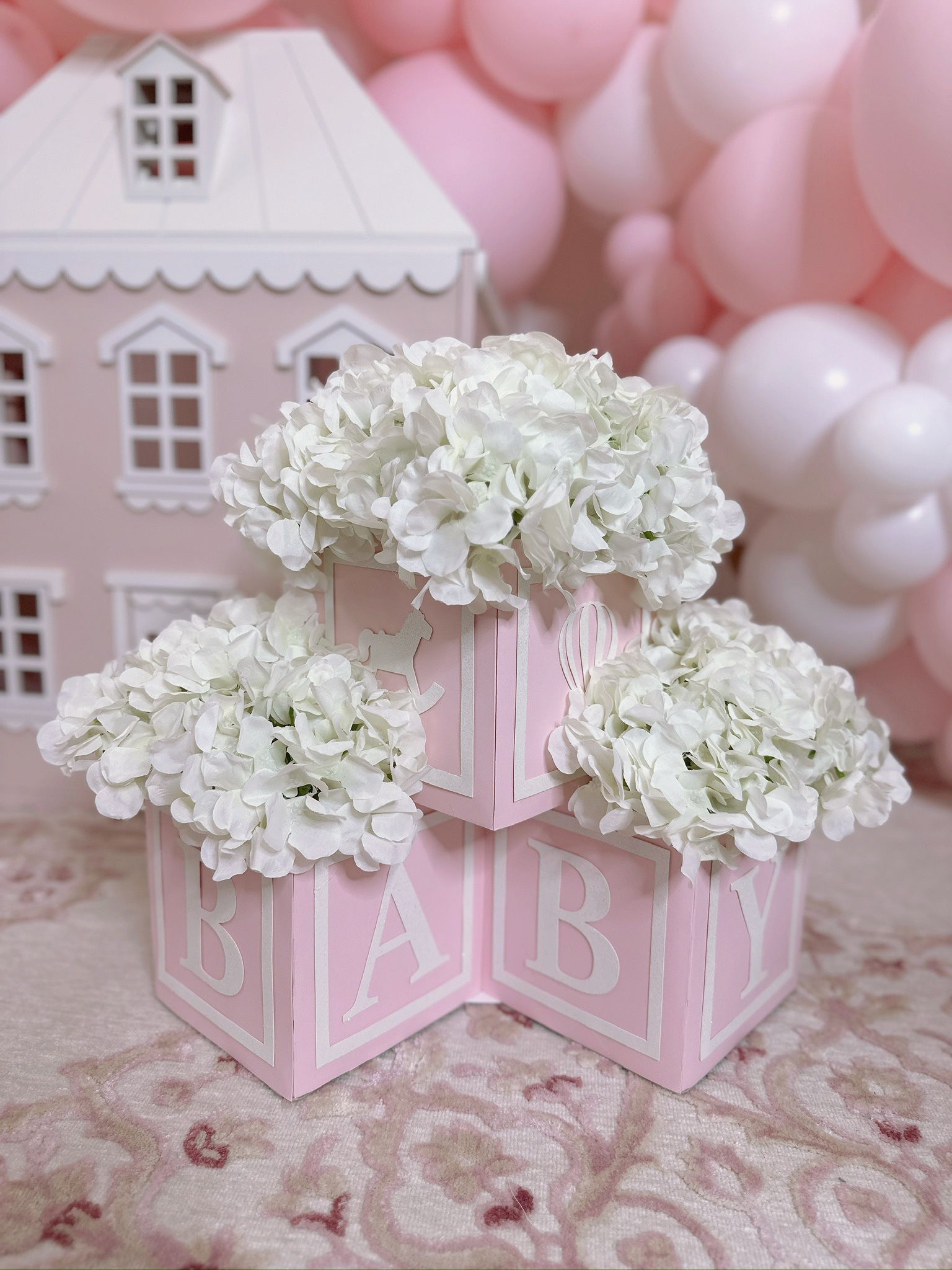 Gorgeous Baby Shower it’s A girl Decor Flowers Center Piece 