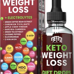 Keto Weight Loss Diet Drops, Natural Appetite Suppressant, Fat Burner for Women and Men with Apple Cider, Green Coffee Bean Extract, Cinnamon, Cayenne