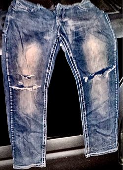 True Luck  Distressed Ripped Denim Jeans
