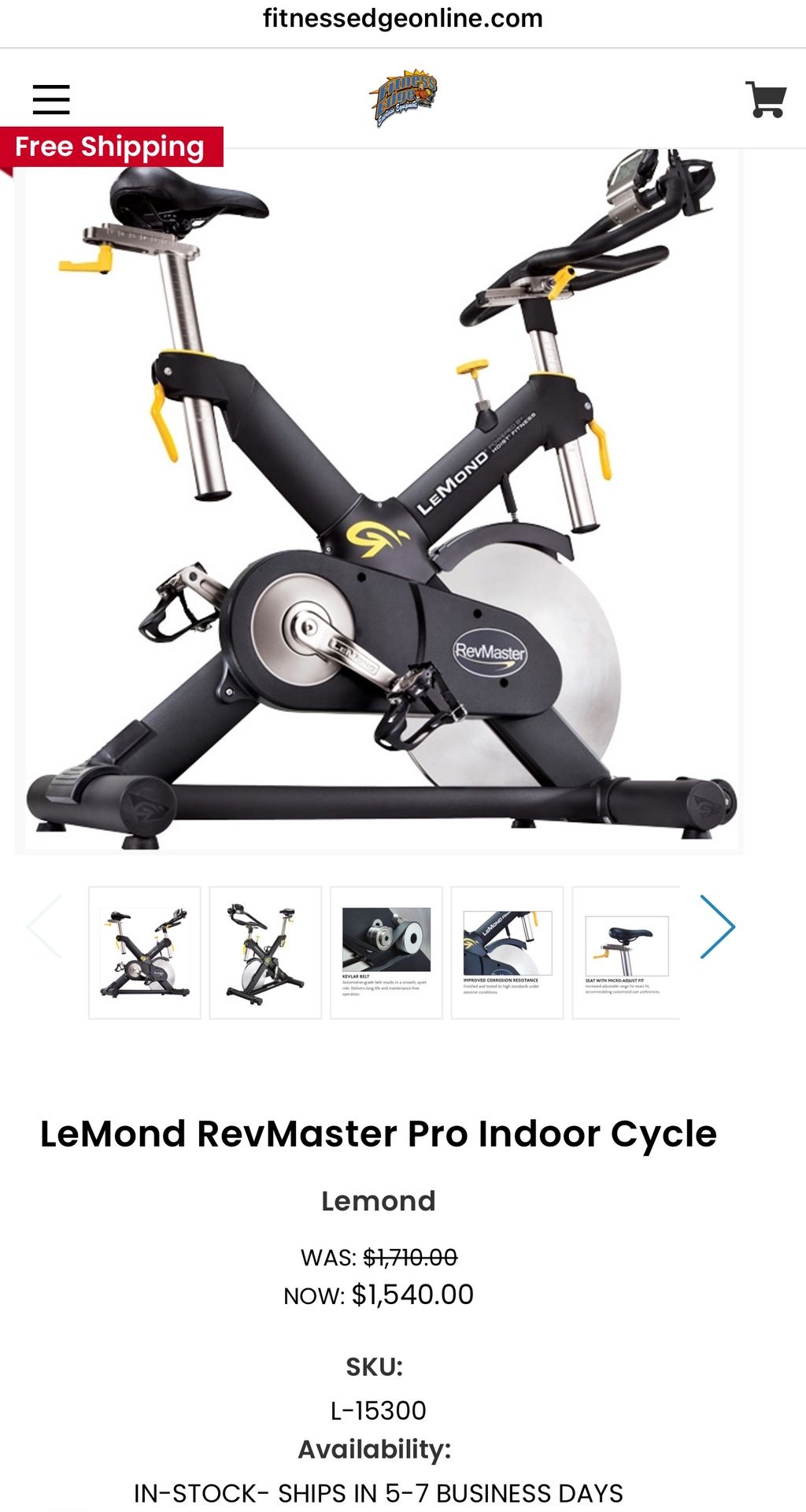 Exercise Bike LeMond Rev Master Pro Indoor Cycle