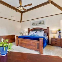 King bed frame, 2 night stands, dresser