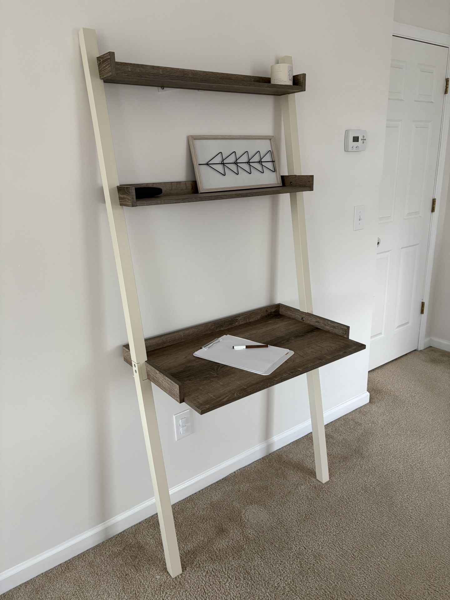 Wood Leaning Shelf Desk