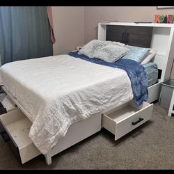 Dalton Queen Size White Storage Bed