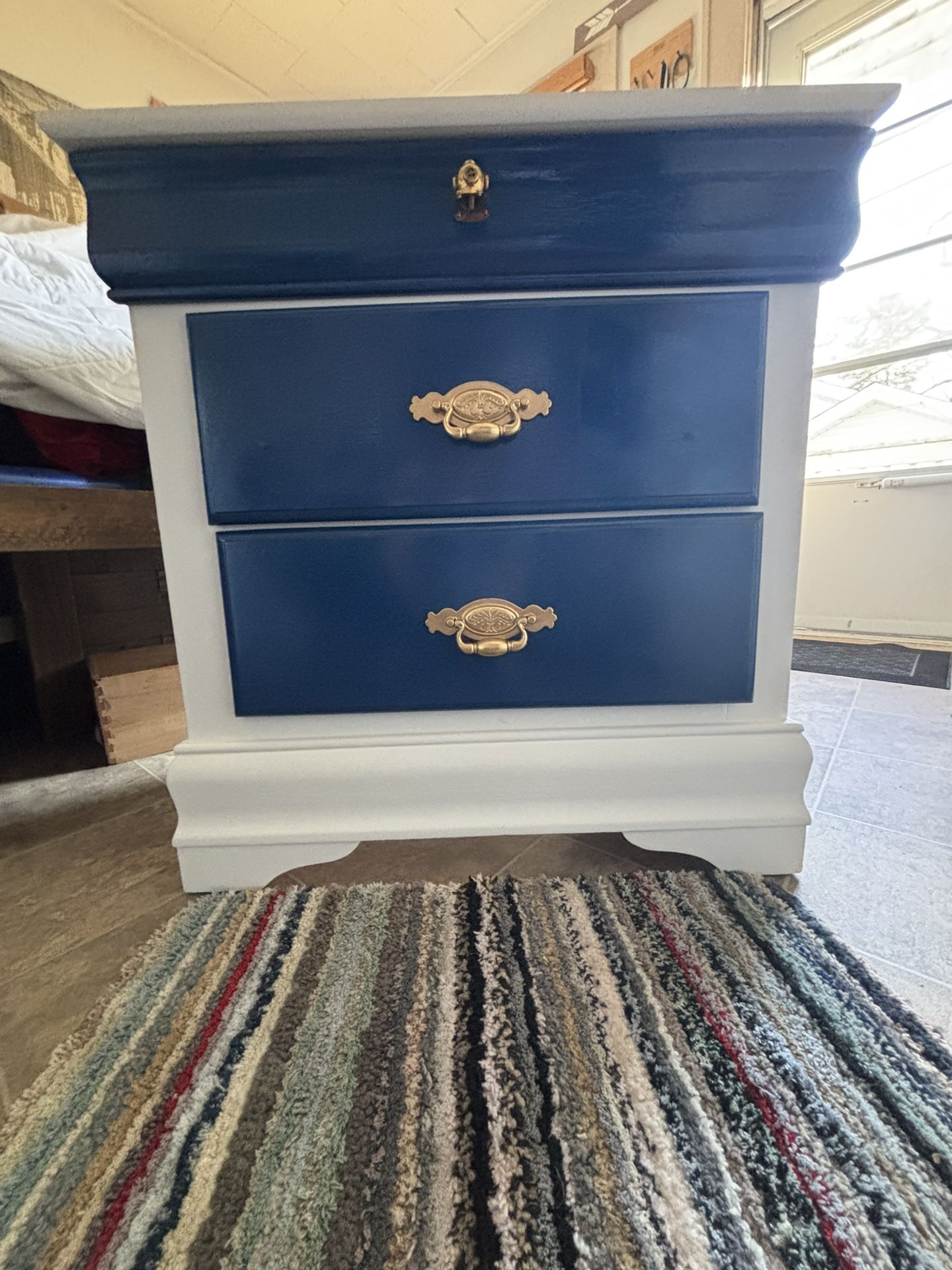 Cherry Nightstand 3 Drawer Refinished