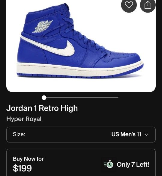 Jordan 1 Retro High Hyper Royal
Used
Size 11