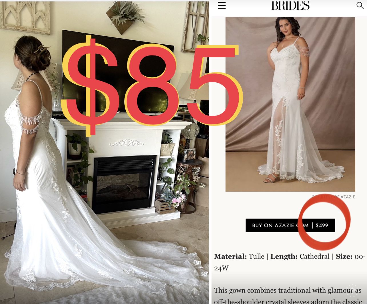 $85 Stunning Weddings Gown/Dress in Great condition size Large. only need dry clean