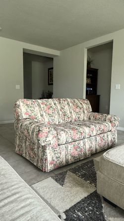 Floral Upholstered Loveseat Sofa