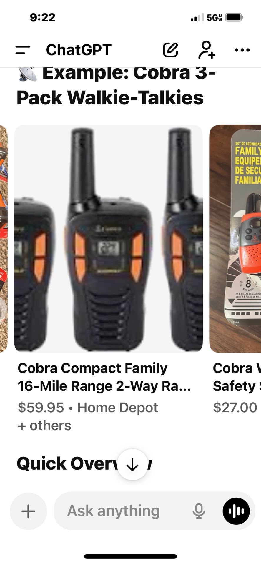 2 Cobra Walkie Talkies