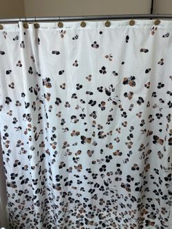 Bathroom shower curtain and wall art