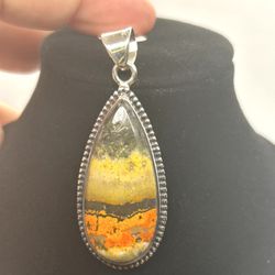 Bumblebee Jasper Pendant – Sterling Silver 925