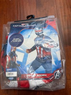 Marvel CAPTAIN AMERICA Mens Halloween Costume Shirt & Mask Size L/XL