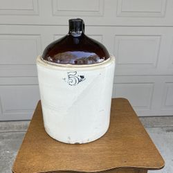 vintage primitive, 5 gallon stoneware, redwing, pottery, crock jug, whiskey 🫙 