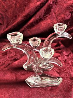 Royal Gallery Lead Crystal Candlestick Set / candle holders made in Germany