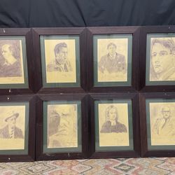 Old Sketches Irish Poets /Writers H23”x18.5” 8pieces