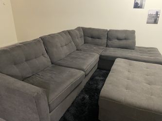 Large Comfy Couch + Ottoman – $150 (Good Condition)