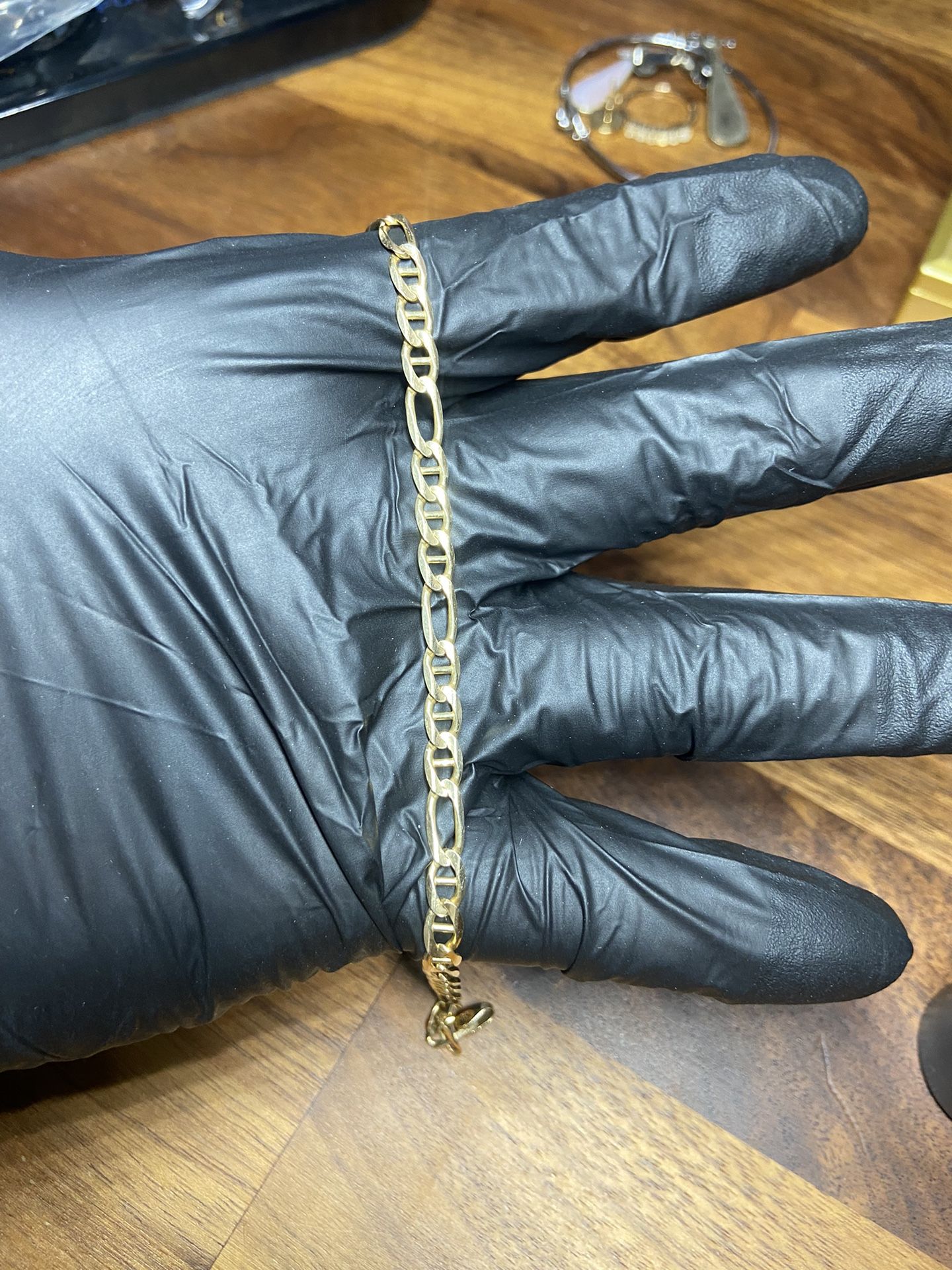 14k Gold Figaro Bracelet Chain Link