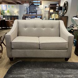 Taupe Button Back Loveseat
