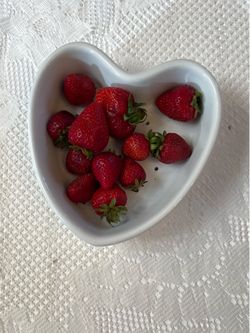 Heart Shape Ironstone Berry Strainer