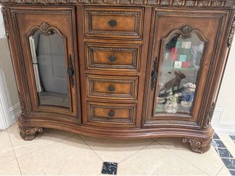 Luxury Marble Top Buffet Cabinet / Sideboard Consoled