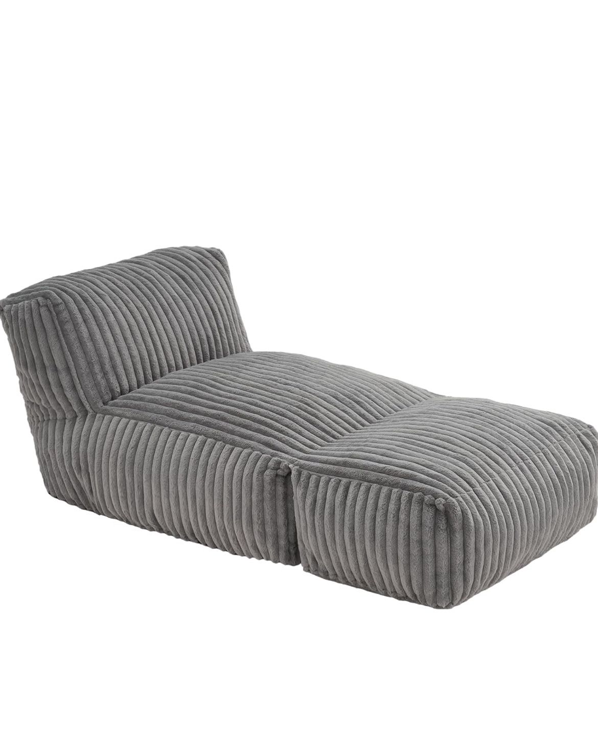 Big Bean Bag Lounger Chairs Large Beanbag Chair for Adults Bean Bag Sofa with Memory Foam Filled for Living Room, Bedroom or Balcony (Stripe Grey