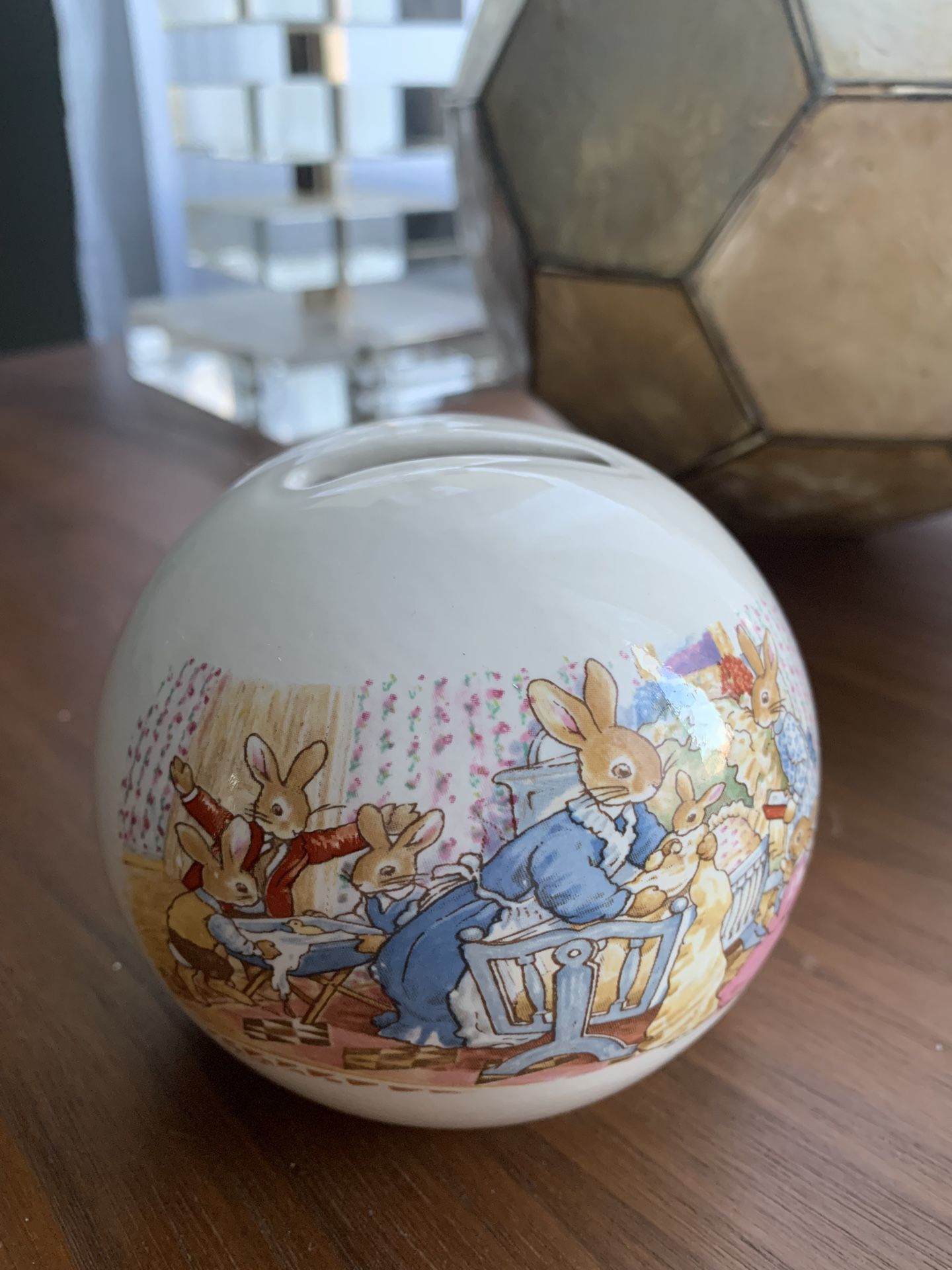 Vintage Royal Doulton Bunnykins 1980's Round Bank