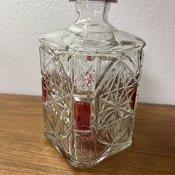 Beautiful Vintage Cut Cranberry Glass Decanter ~ Collectible Glass, Barware