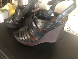Brown leather women’s wedge sandals. Size 7 1/2 $15