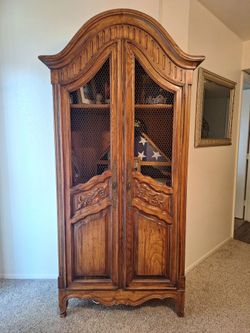 French Provincial Wood Armoire
