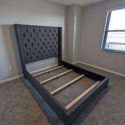 Noah Dark Gray Fabric Bed 