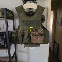 Safelife Vest With Level 3 Soft Armor Plates And Ballistic Helmet 