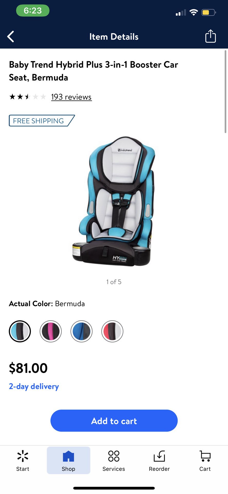Babytrend Booster seat