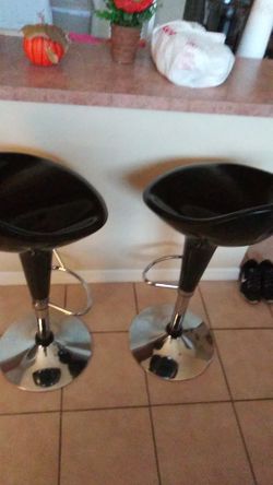 Modern Black Bar Stools (2)