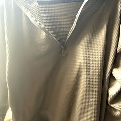 Men’s olive quarter zipped waffle