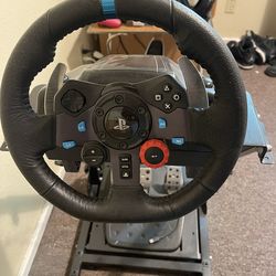 Logitec Steering Wheel And Pedals + Stand