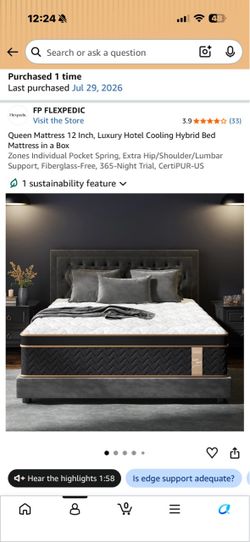 Brand New 12 inch  Queen Hybrid Bed - $100
